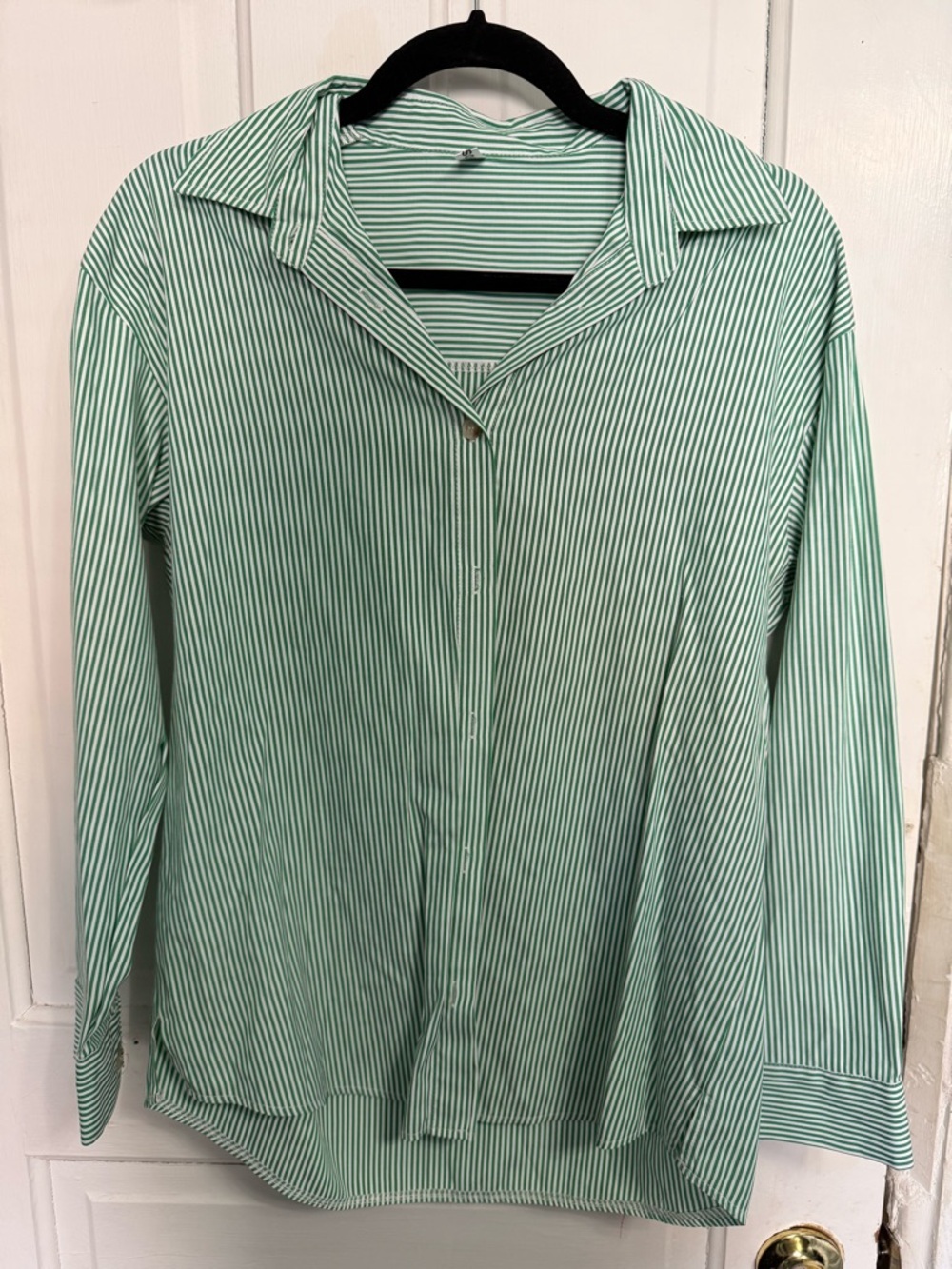 Green Stripe Button-Down Shirt
